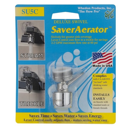Whedon Whedon SaverAerator Dual Thread 15/16 in.-27M x 55/64 in.-27F Chrome Plated Swivel Aerator SU5C
